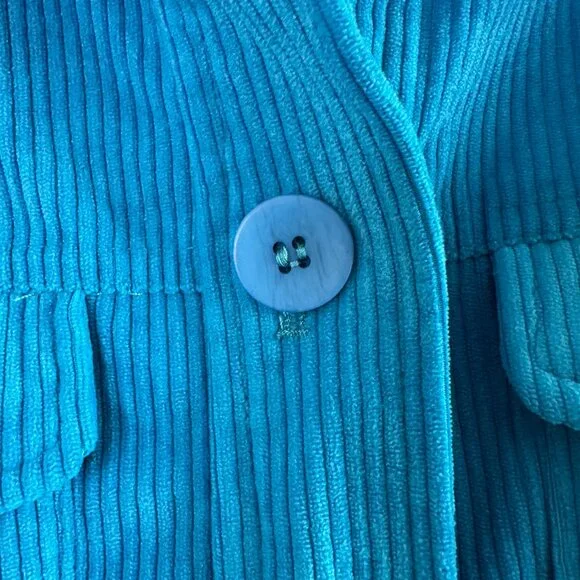 AVEC LES FILLES Tamra Corduroy Shirt Jacket Blue Small - Picture 5 of 11